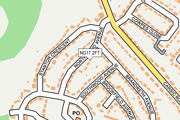 NG17 2FT map - OS OpenMap – Local (Ordnance Survey)