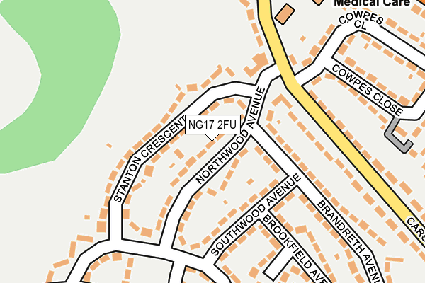 NG17 2FU map - OS OpenMap – Local (Ordnance Survey)