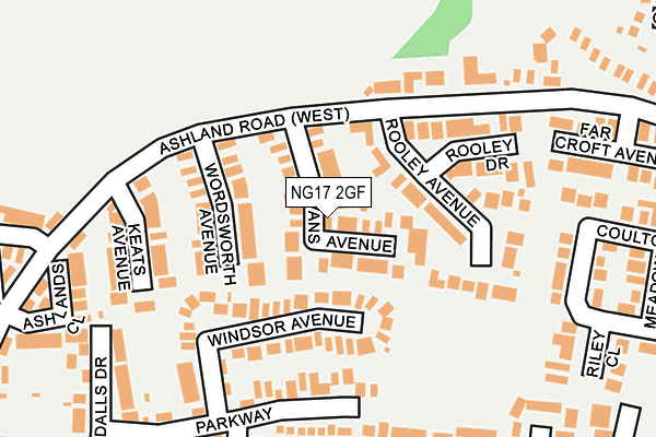 NG17 2GF map - OS OpenMap – Local (Ordnance Survey)