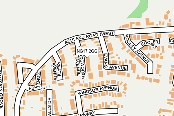 NG17 2GG map - OS OpenMap – Local (Ordnance Survey)