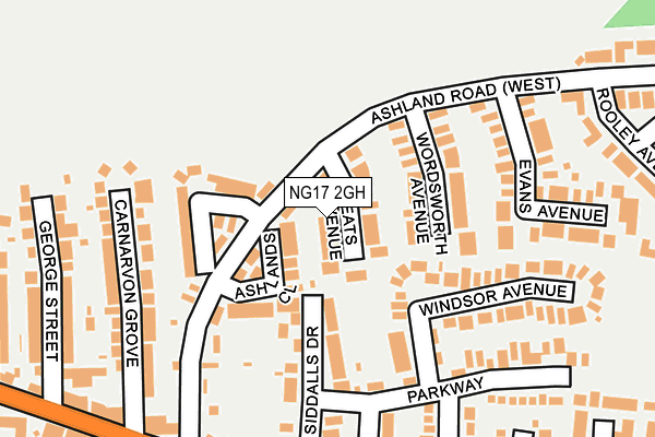 NG17 2GH map - OS OpenMap – Local (Ordnance Survey)