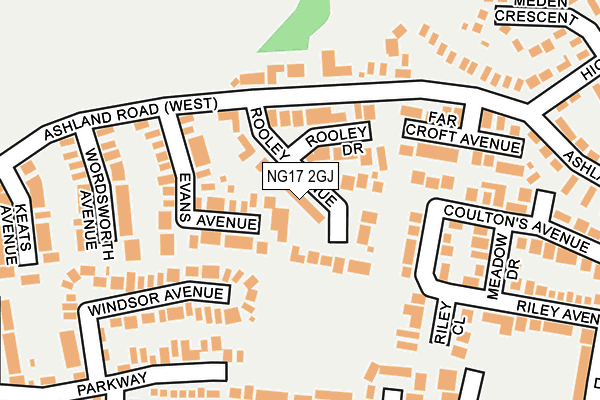 NG17 2GJ map - OS OpenMap – Local (Ordnance Survey)