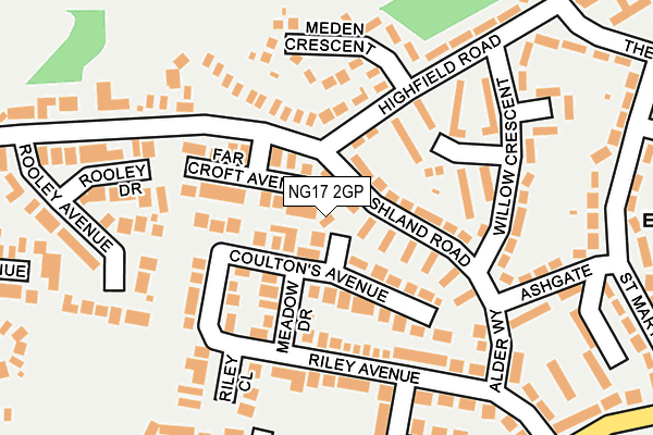 NG17 2GP map - OS OpenMap – Local (Ordnance Survey)