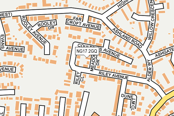 NG17 2GQ map - OS OpenMap – Local (Ordnance Survey)