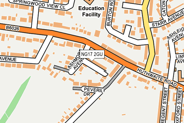 NG17 2GU map - OS OpenMap – Local (Ordnance Survey)