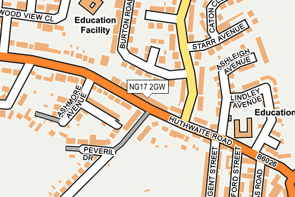 NG17 2GW map - OS OpenMap – Local (Ordnance Survey)