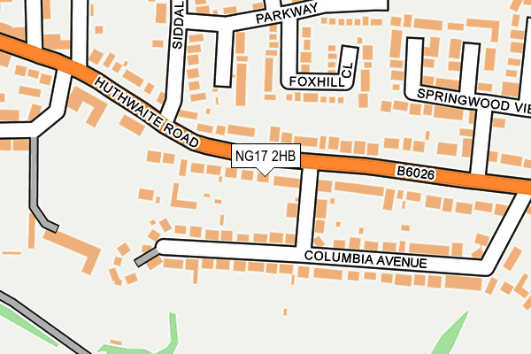 NG17 2HB map - OS OpenMap – Local (Ordnance Survey)