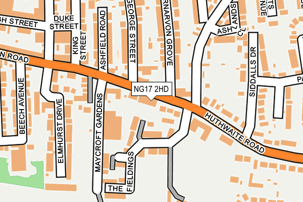 NG17 2HD map - OS OpenMap – Local (Ordnance Survey)