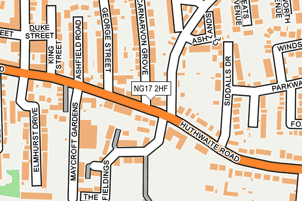 NG17 2HF map - OS OpenMap – Local (Ordnance Survey)