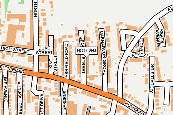 NG17 2HJ map - OS OpenMap – Local (Ordnance Survey)