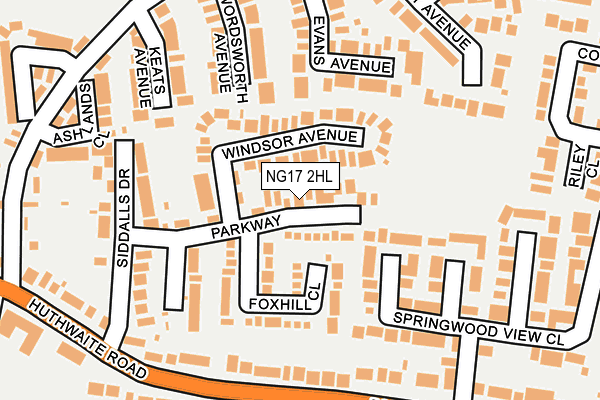 NG17 2HL map - OS OpenMap – Local (Ordnance Survey)