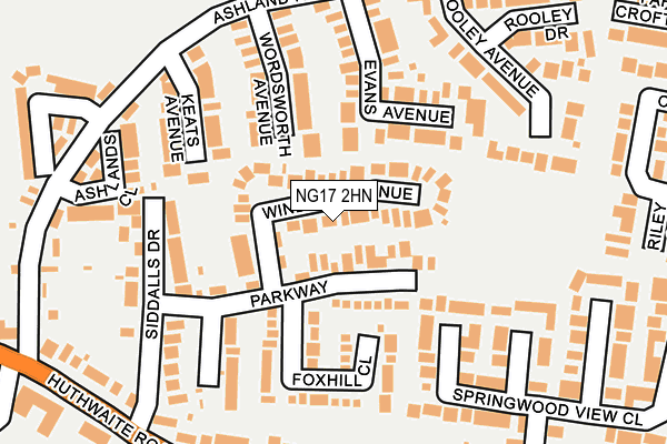 NG17 2HN map - OS OpenMap – Local (Ordnance Survey)