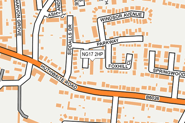 NG17 2HP map - OS OpenMap – Local (Ordnance Survey)