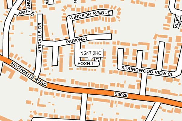 NG17 2HQ map - OS OpenMap – Local (Ordnance Survey)