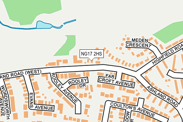 NG17 2HS map - OS OpenMap – Local (Ordnance Survey)