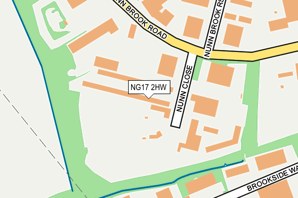 NG17 2HW map - OS OpenMap – Local (Ordnance Survey)