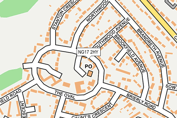 NG17 2HY map - OS OpenMap – Local (Ordnance Survey)