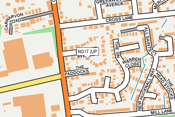 NG17 2JP map - OS OpenMap – Local (Ordnance Survey)
