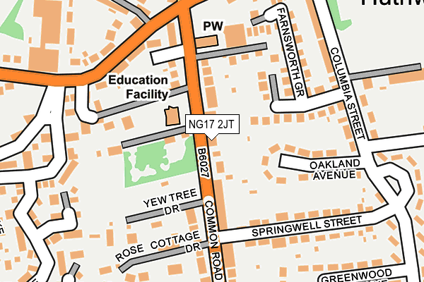 NG17 2JT map - OS OpenMap – Local (Ordnance Survey)
