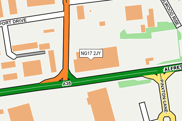 NG17 2JY map - OS OpenMap – Local (Ordnance Survey)