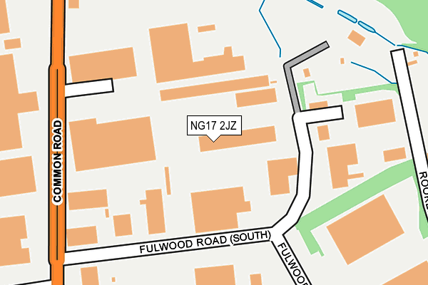 NG17 2JZ map - OS OpenMap – Local (Ordnance Survey)