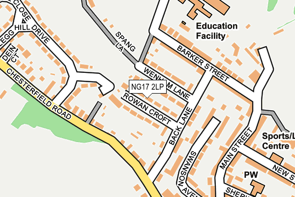 NG17 2LP map - OS OpenMap – Local (Ordnance Survey)