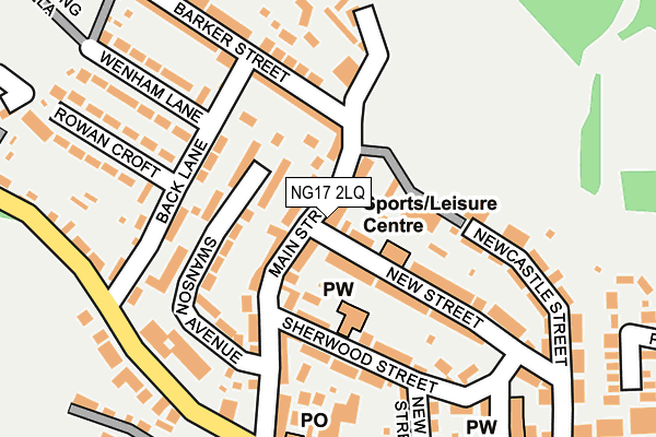 NG17 2LQ map - OS OpenMap – Local (Ordnance Survey)