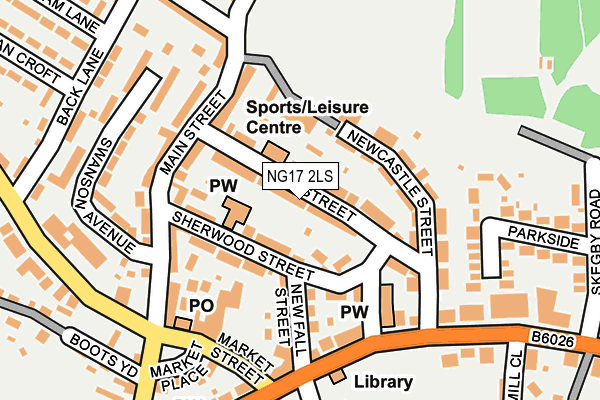NG17 2LS map - OS OpenMap – Local (Ordnance Survey)
