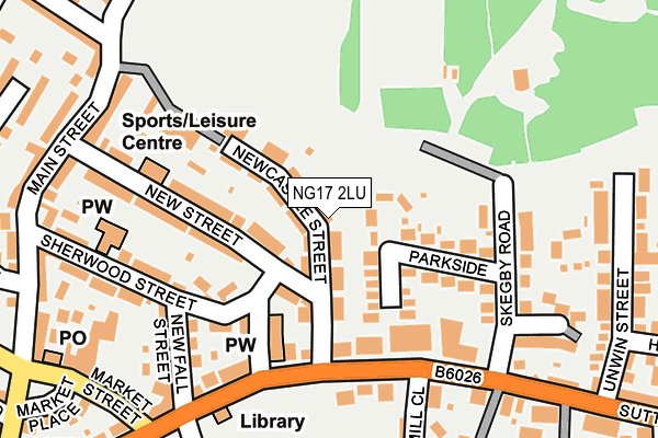 NG17 2LU map - OS OpenMap – Local (Ordnance Survey)