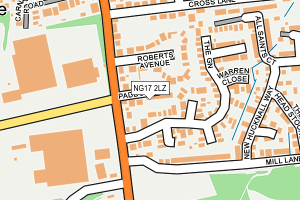 NG17 2LZ map - OS OpenMap – Local (Ordnance Survey)