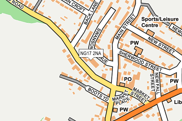 NG17 2NA map - OS OpenMap – Local (Ordnance Survey)