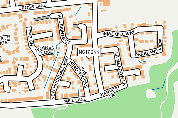 NG17 2NN map - OS OpenMap – Local (Ordnance Survey)