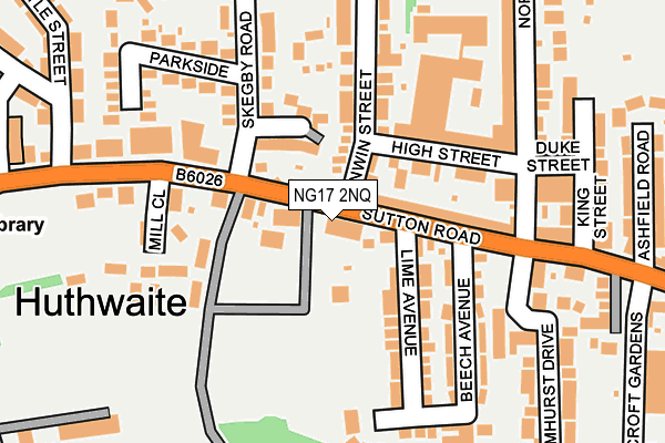 NG17 2NQ map - OS OpenMap – Local (Ordnance Survey)