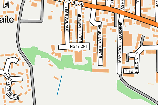 NG17 2NT map - OS OpenMap – Local (Ordnance Survey)