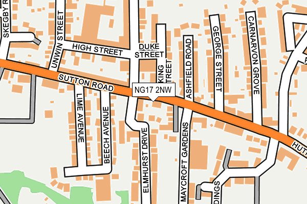 NG17 2NW map - OS OpenMap – Local (Ordnance Survey)