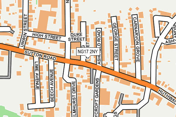 NG17 2NY map - OS OpenMap – Local (Ordnance Survey)