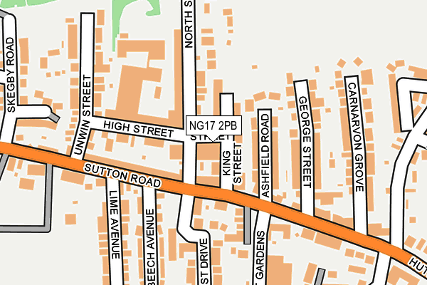 NG17 2PB map - OS OpenMap – Local (Ordnance Survey)