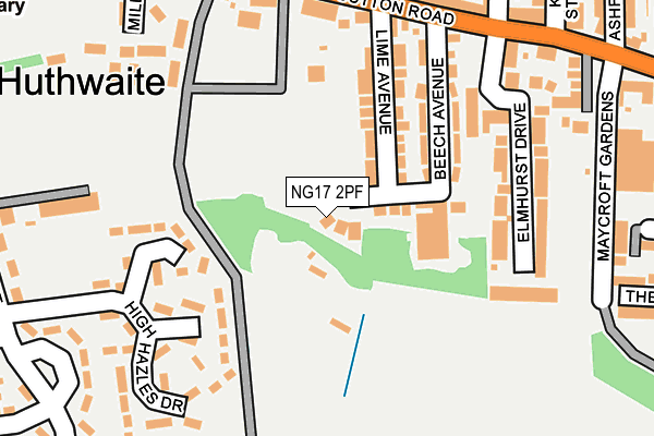 NG17 2PF map - OS OpenMap – Local (Ordnance Survey)
