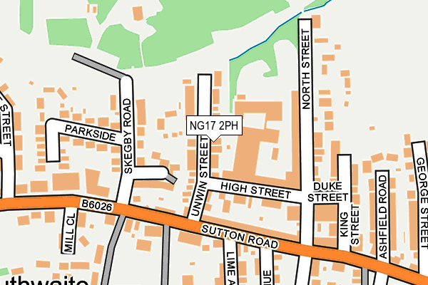 NG17 2PH map - OS OpenMap – Local (Ordnance Survey)