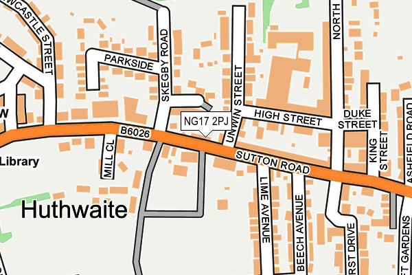 NG17 2PJ map - OS OpenMap – Local (Ordnance Survey)