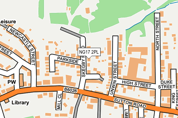 NG17 2PL map - OS OpenMap – Local (Ordnance Survey)