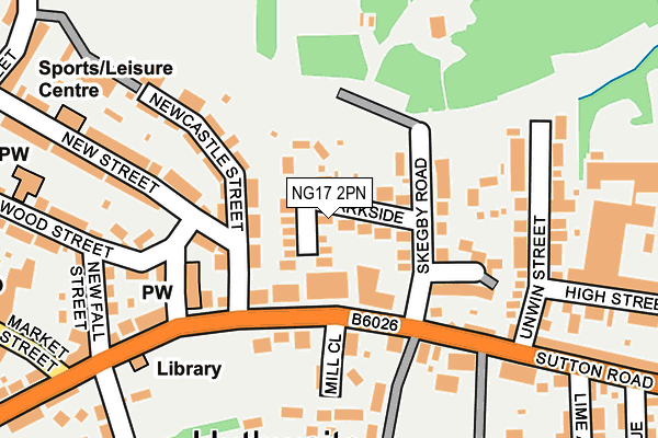 NG17 2PN map - OS OpenMap – Local (Ordnance Survey)