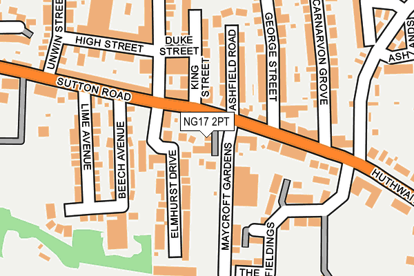 NG17 2PT map - OS OpenMap – Local (Ordnance Survey)