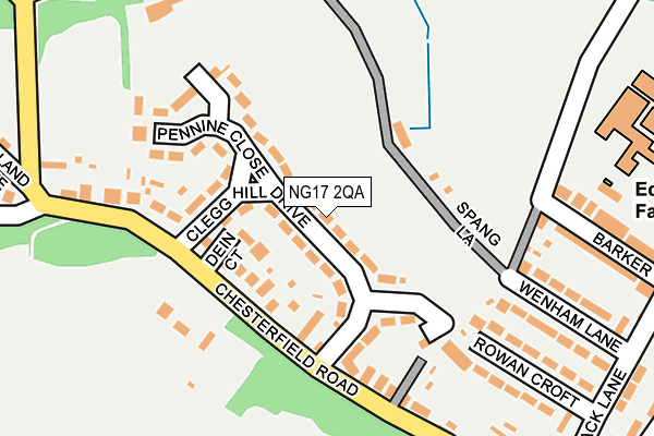 NG17 2QA map - OS OpenMap – Local (Ordnance Survey)