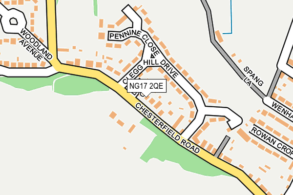 NG17 2QE map - OS OpenMap – Local (Ordnance Survey)