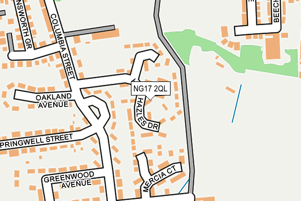 NG17 2QL map - OS OpenMap – Local (Ordnance Survey)