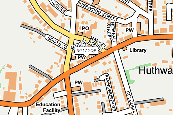 NG17 2QS map - OS OpenMap – Local (Ordnance Survey)