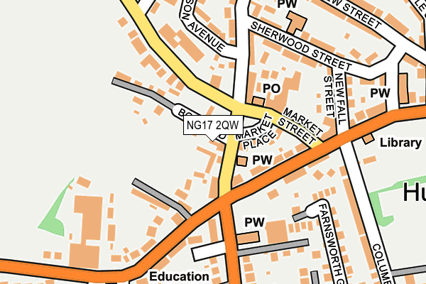 NG17 2QW map - OS OpenMap – Local (Ordnance Survey)