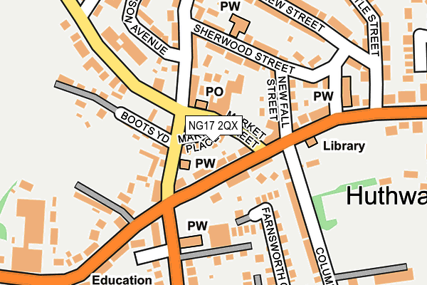 NG17 2QX map - OS OpenMap – Local (Ordnance Survey)