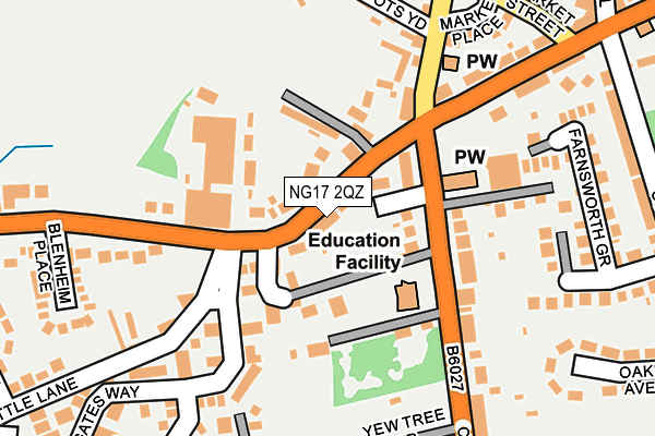 NG17 2QZ map - OS OpenMap – Local (Ordnance Survey)